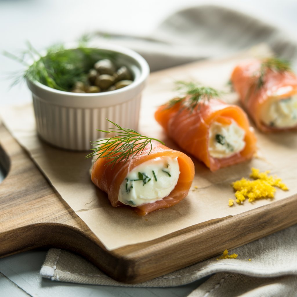 Egg and Smoked Salmon Roll-Ups